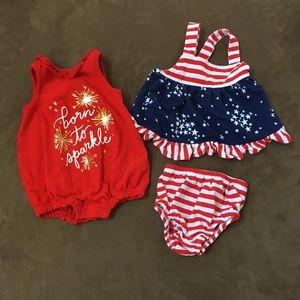 🎁 5/$25 Cat & Jack 4th of July Girls Outfit Set